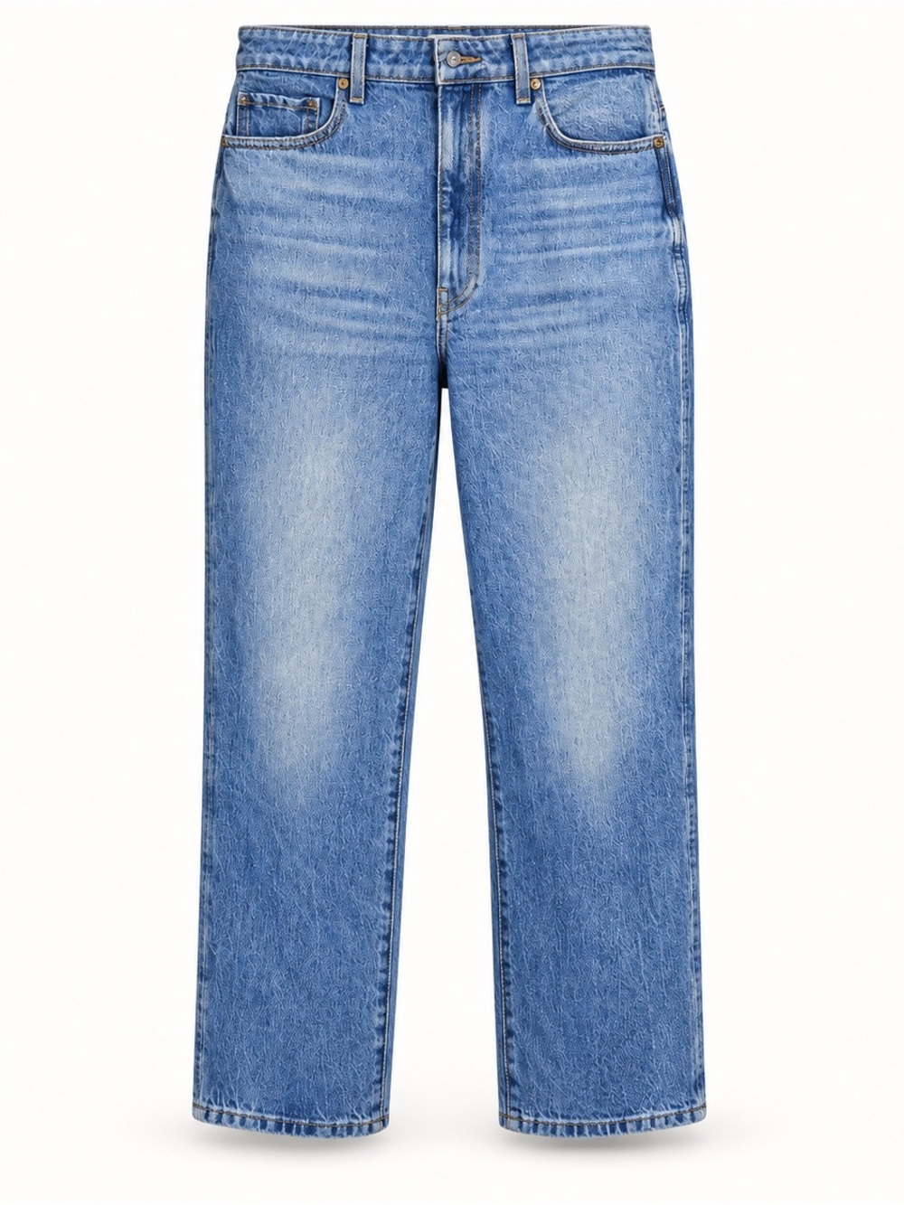 KHAITE Abigail Straight-Leg Jeans in Medium Blue Wash